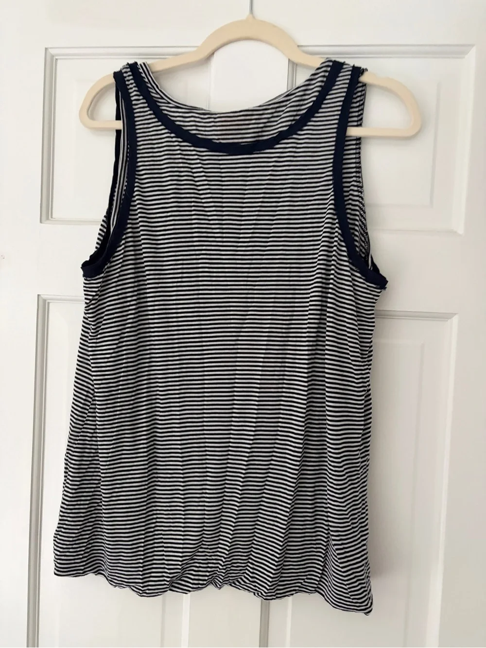 Striped Navy and White Tank Top tory burch xl